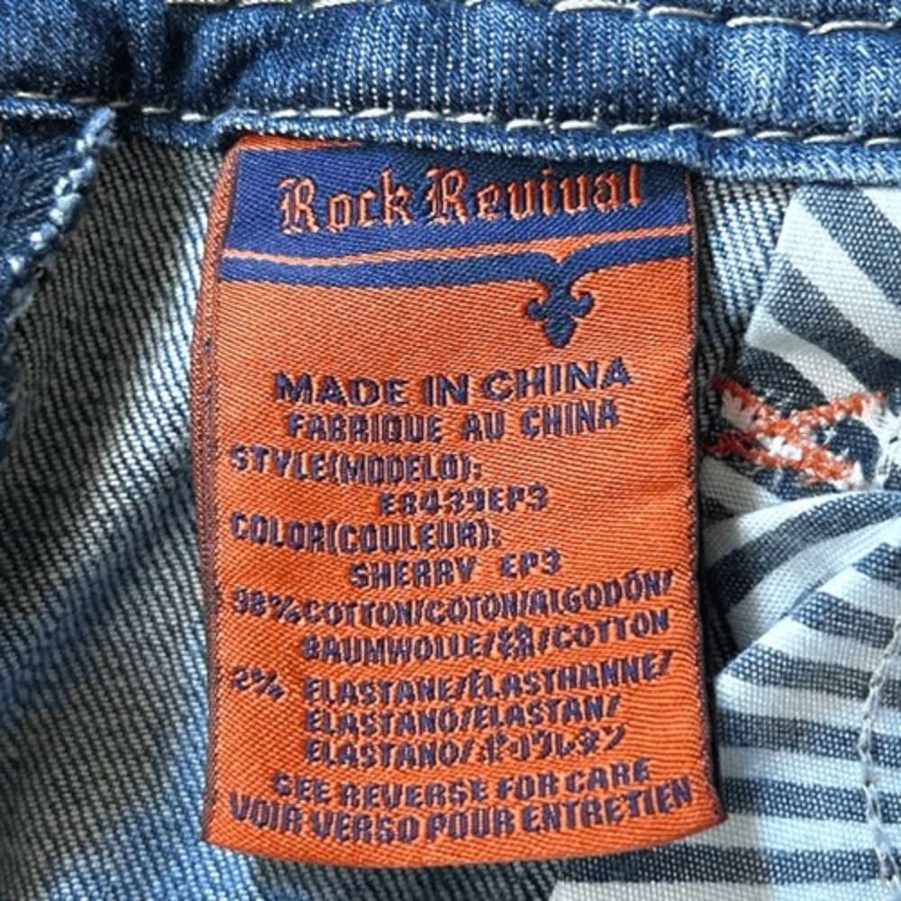 Rock Revival Sherry Easy Capri Distressed Denim Cropped Cuffed Curvy Jeans 26 - Picture 7 of 9